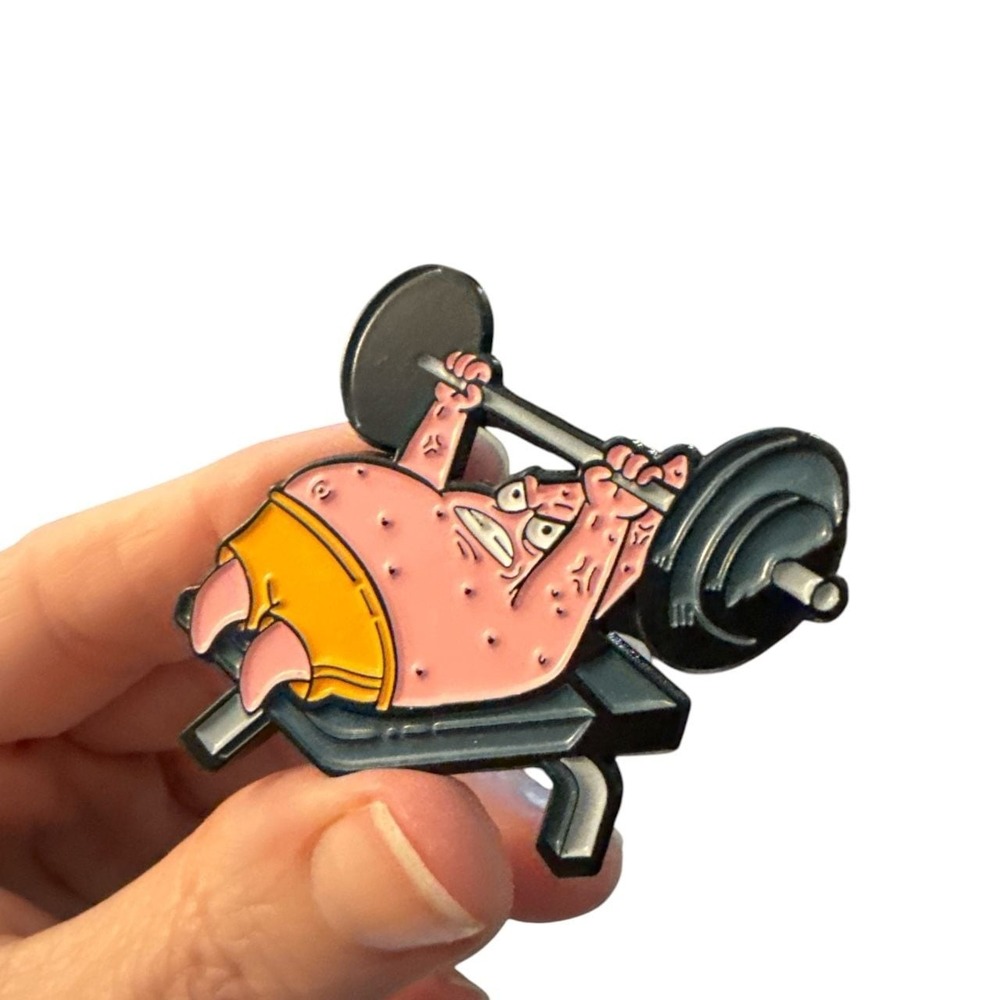 SpongeBob SquarePants Patrick Star Working Out at Gym Enamel Lapel Pin